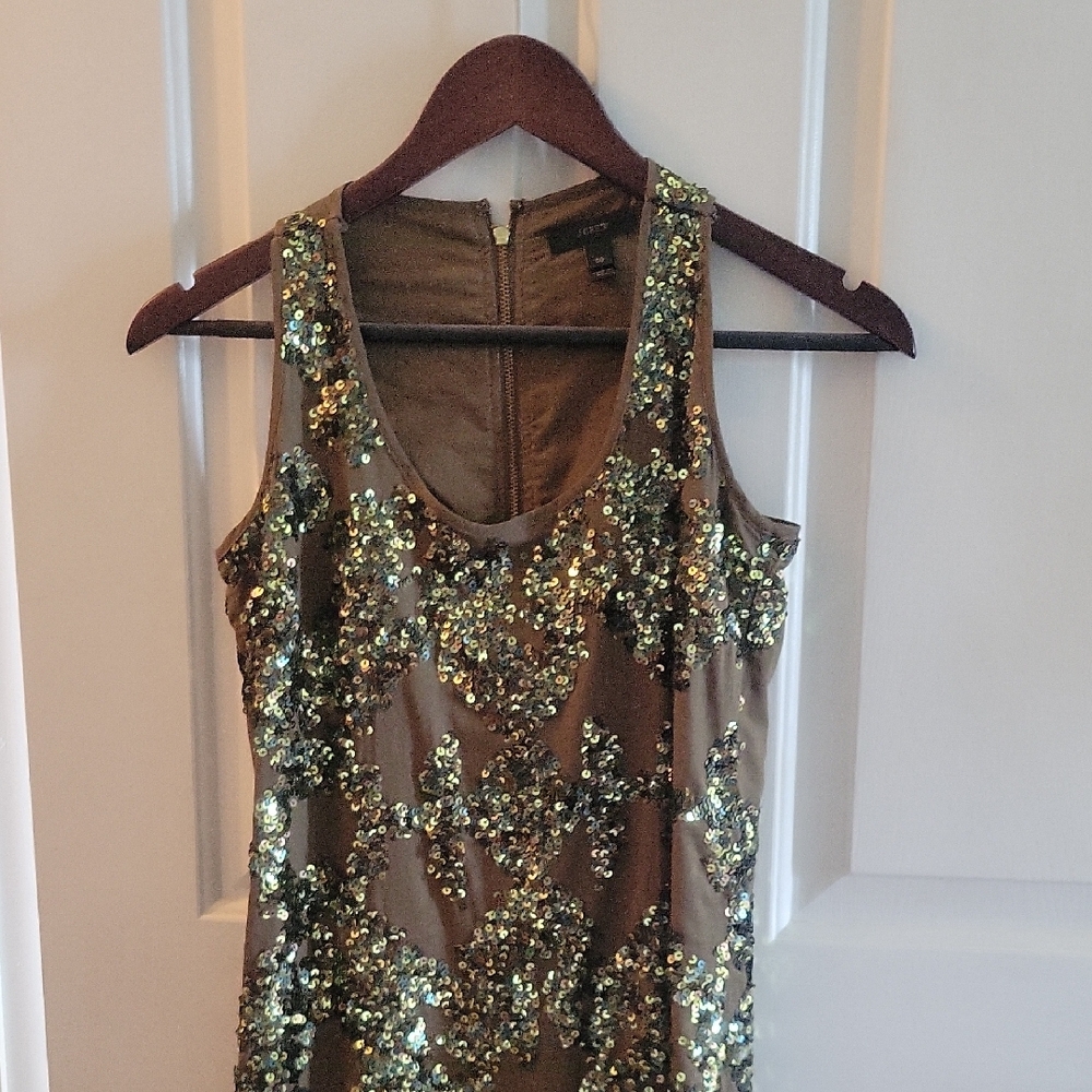 J. Crew Green Sequin Dress 00